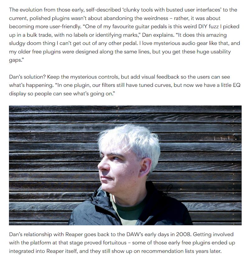 Mixdown Magazine interview teaser: 'remaincalm is bringing accessible weirdness to your DAW' - click for full text